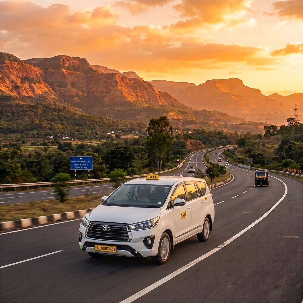 Outstation cab journey through Gujarat highways